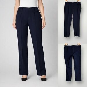 Lauren Ralph Lauren LRL Curvy Pants Plus Size 16W Pockets High Rise Stretch Navy